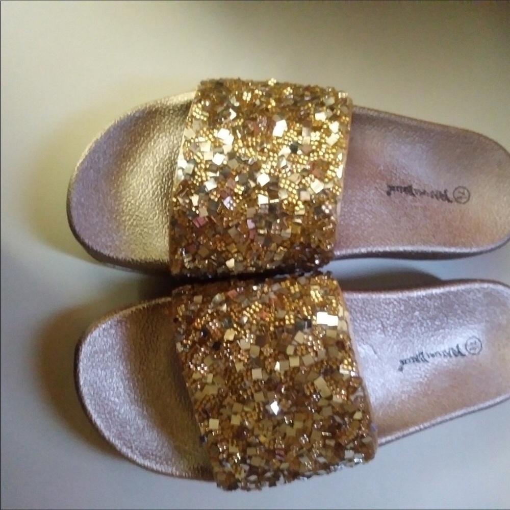 COPY - NWOB 7.5M Nature Breeze Gold Wedges/Slides Host Pick 7:24 @mauvee - Picture 3 of 8